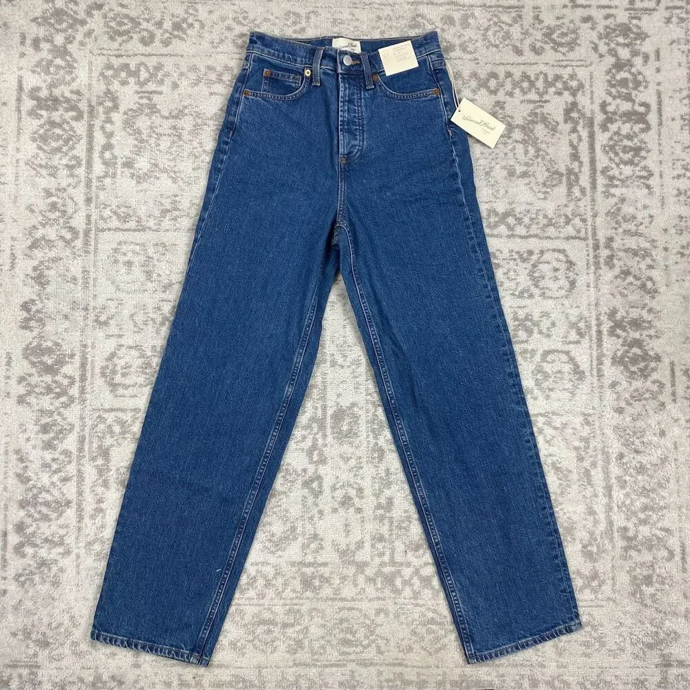 NEW Universal Thread Jeans Highest Rise Straight Blue Denim Jeans Women's Size 2